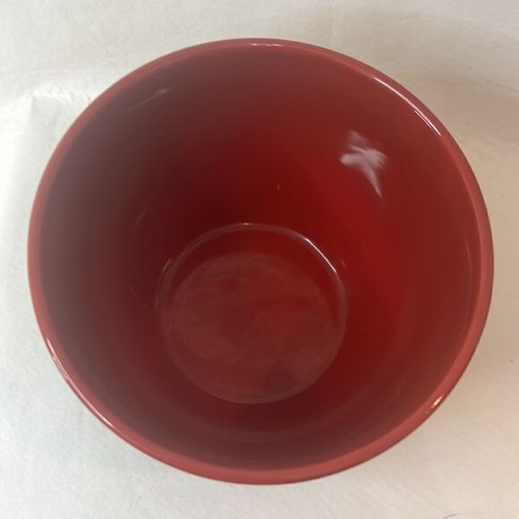 Celebrating Home Mixing Bowl 8 Cups 7 3/4 In Round 5 1/4 Tall Burgundy Red Serve - Picture 3 of 6
